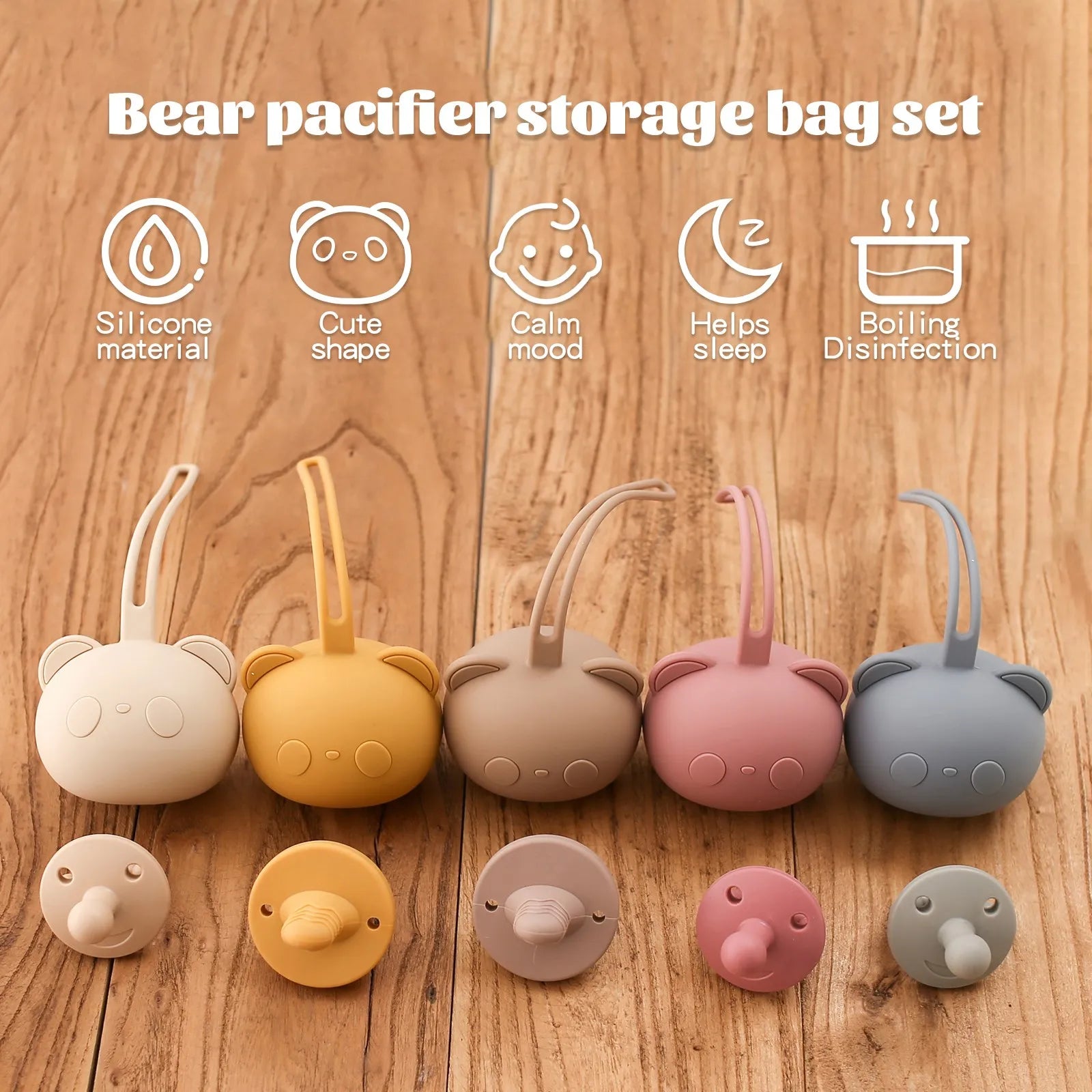 Baby Silicone Pacifier Holder Food Grade Silicone Infant Pacifier Chain Portable Soother Nipple Storage Box Baby Accessories