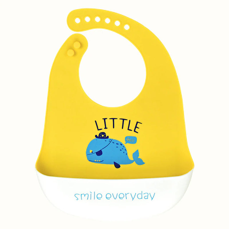 Waterproof Baby Bibs Baby Stuff Cute Cartoon Dinosaur Printed Kids Bib Girl Boy Adjustable Soft Silicone Bib Baby Feeding Stuff