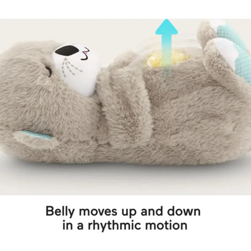 Breathing Otter Baby Sleep and Playmate Otter Musical Stuffed Plush Toy with Light Sound Newborn Sensory Comfortable Baby Gifts