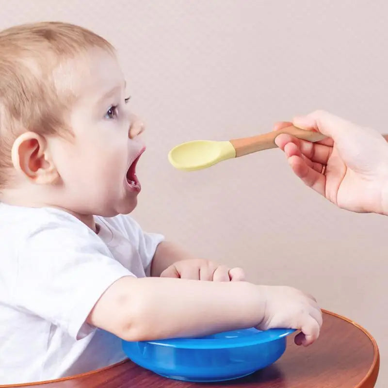 Baby Training Spoons Baby Spoons for Self Feeding Silicone Baby Spoons with Soft-Tip Easy on Gums Protects Baby'S Sensitive Gums