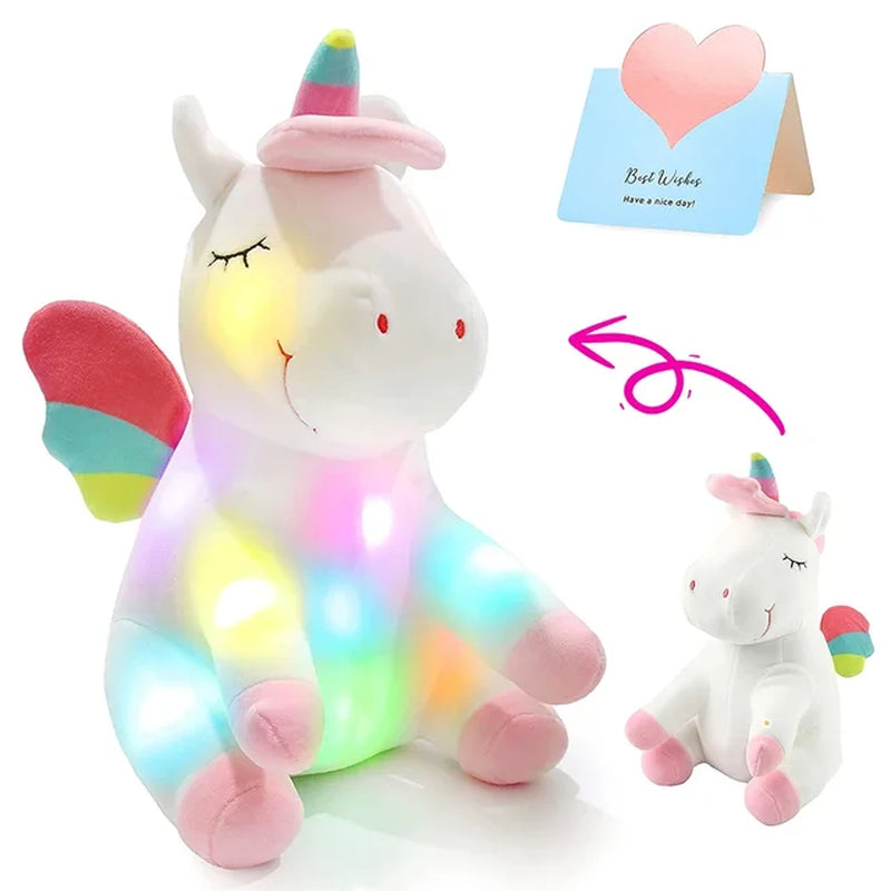 30Cm LED Light Musical Unicorn Plush Toys Soft Cute Green Pink Light-Up Stuffed Animals for Girls Birthday Gift Glowing Toy